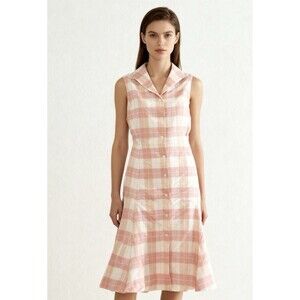 Brooks Brothers Country Club Linen Plaid Sleeveless Shirt Dress Size 8 EUC!!